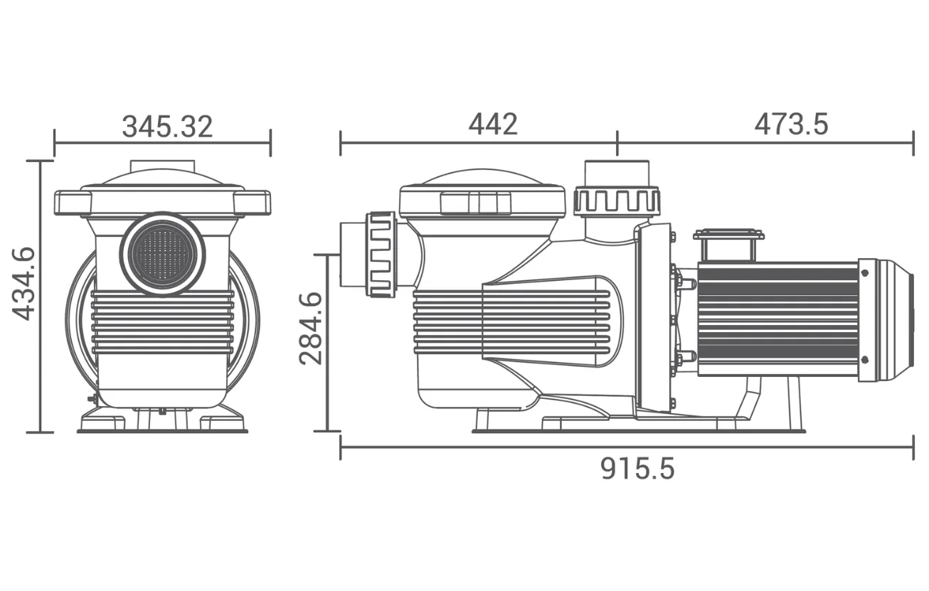 Ongane Ultime-Power Pump Dimensions